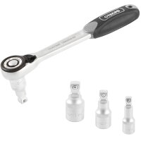 TECPO Umschaltknarren-Satz 22-tlg. mit abgewinkelten Adaptern und Koffer, Profi-Set