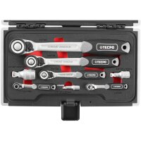 TECPO Umschaltknarren-Satz 22-tlg. mit abgewinkelten Adaptern und Koffer, Profi-Set