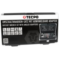 TECPO Umschaltknarren-Satz 22-tlg. mit abgewinkelten Adaptern und Koffer, Profi-Set