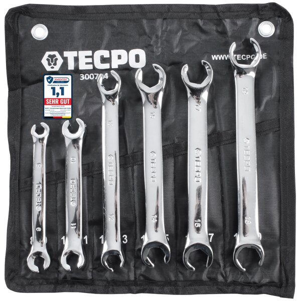 TECPO Offener Ringschlüssel-Satz 6-teilig