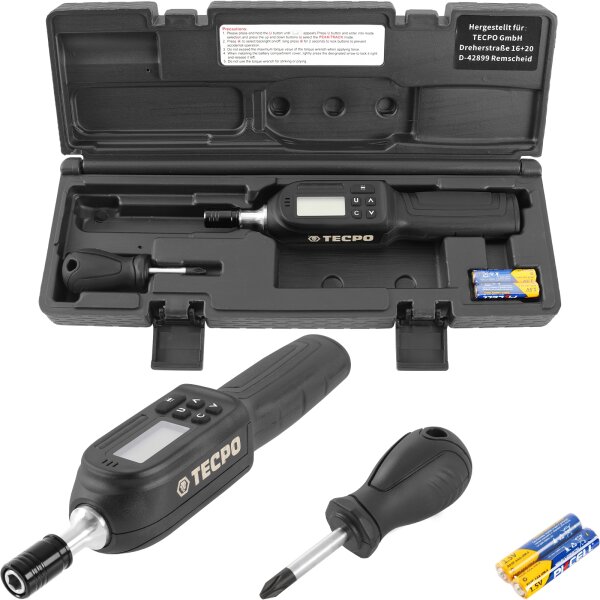 TECPO Digitaler Drehmoment-Schraubendreher 1/4", 0.3-8 Nm
