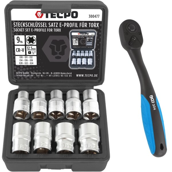 300477 Steckschlüssel Satz Außen Torx 9-telig