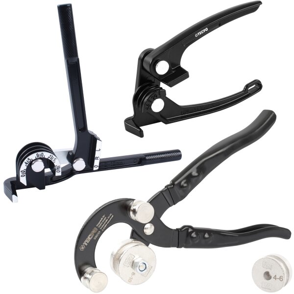 TECPO Rohr-Biegezange für Kupferrohre und Aluminiumrohre + Rohrbiegezange 6-8-10 mm + Rohr Biegezange 3, 4.75, 6 mm