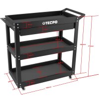 TECPO Werkstattwagen Transportwagen mit Schublade und Rollsitz Werkstatthocker