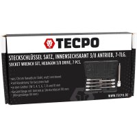TECPO Steckschlüssel Satz 7-teilig Innensechskant 3/8 Zoll, SW 3-10 mm