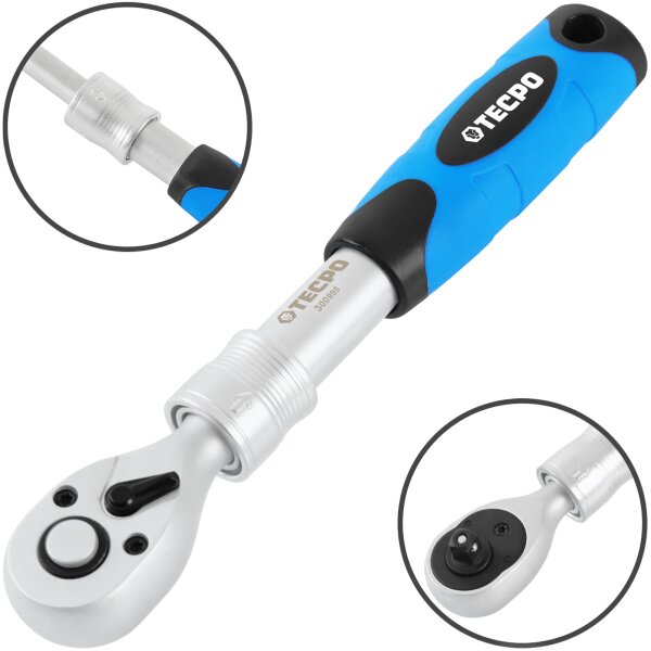 TECPO Ausziehbare Umschaltknarre 3/8" 215-315 mm