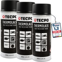 3x TECPO Thermolack Auspufflack Ofenlack 800°C...