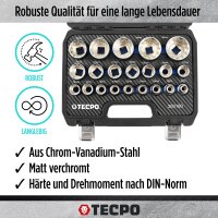 TECPO Steckschlüsselsatz, Innenvielzahn Nüsse, 1/2 Zoll, 10-tlg + Vielzahn Steckschlüssel Satz SW 8-36 mm
