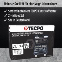 TECPO Steckschlüsselsatz, Innenvielzahn Nüsse, 1/2 Zoll, 10-tlg + Vielzahn Steckschlüssel Satz SW 8-36 mm