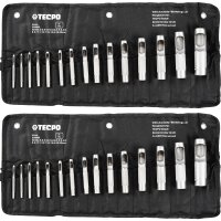 TECPO Locheisen-Satz, 2 - 22 mm, 2x 15-teilig