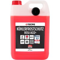 TECPO Kühlsystem Abdrückgerät + TECPO Kühlerfrostschutz Rot, 5 Liter