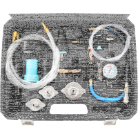 TECPO Kühlsystem Abdrückgerät + TECPO Kühlerfrostschutz Rot, 5 Liter