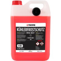 TECPO Kühlsystem Abdrückgerät + TECPO Kühlerfrostschutz Rot, 5 Liter