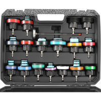 TECPO Kühlsystem Abdrückgerät + TECPO Kühlerfrostschutz Rot, 5 Liter