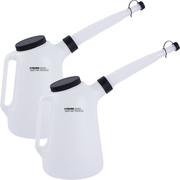 2x TECPO Ölkanne mit flexiblem Ausgussstutzen und Deckel 5L