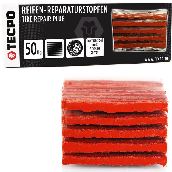 50x TECPO Reifen Flicken Reparaturstopfen Vulkanisierstreifen