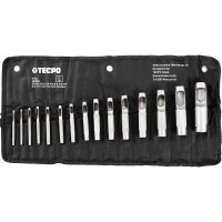 TECPO Locheisen-Satz | 2 - 22 mm | 15-teilig