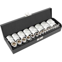 TECPO Steckschlüsselsatz, 24-tlg., 1/4+1/2", zöllig