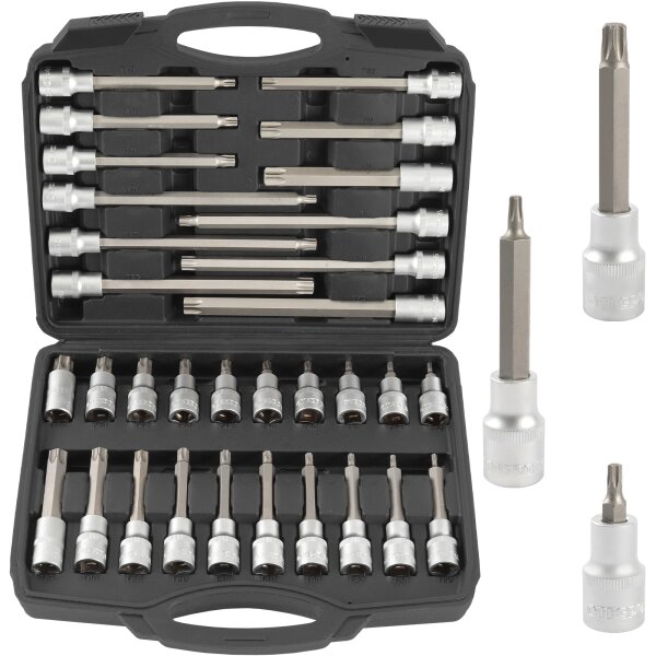 TECPO Steckschlüssel Satz 1/2 Zoll Innen Torx 32-teilig