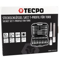 TECPO Steckschlüssel Satz 1/2 Zoll Innen Torx 32-teilig