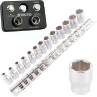 TECPO Anti-Rutsch- Steckschlüssel-Satz, 1/4",...
