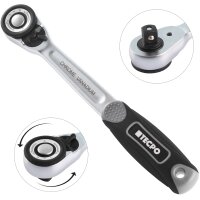 TECPO Umschaltknarre 3/8 Zoll 72 Zähne feinverzahnt,...