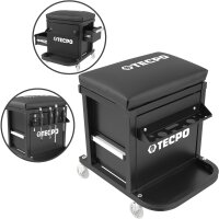 TECPO Werkstatt-Rollsitz 150 kg mobiler Werkstatthocker...