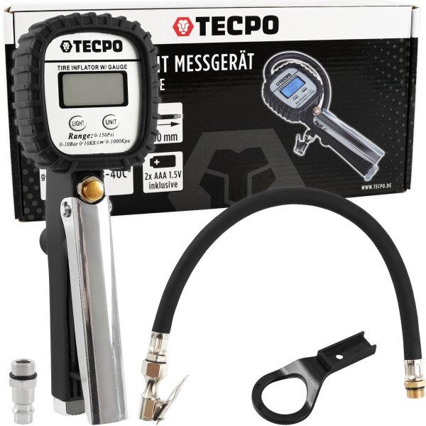 TECPO Digitale Reifenfüllpistole, 0-10 Bar