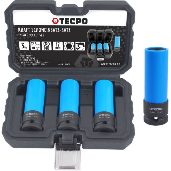 TECPO Kraft Schoneneinsatz Satz 1/2" 17 mm, 3-tlg.