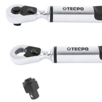 TECPO Digitaler Drehmomentschlüssel mit Winkel Funktion 3in1, 1/4" – 3/8" – 1/2", 2-200 Nm