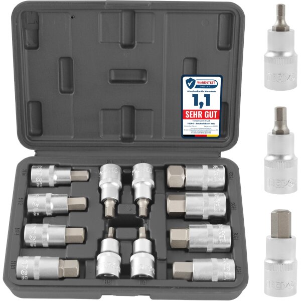TECPO Steckschlüsselsatz 1/2" Sechskant H5-H22 12-tlg.