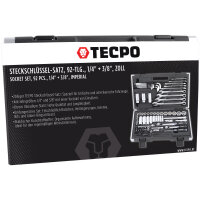 TECPO Zoll Steckschlüssel Satz 92-tlg. Werkzeugkoffer britisch