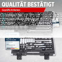 TECPO Zoll Steckschlüssel Satz 92-tlg. Werkzeugkoffer britisch