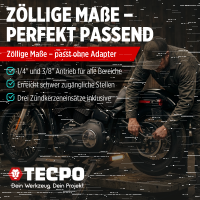 TECPO Zoll Steckschlüssel Satz 92-tlg. Werkzeugkoffer britisch