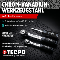 TECPO Zoll Steckschlüssel Satz 92-tlg. Werkzeugkoffer britisch