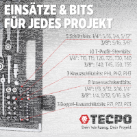 TECPO Zoll Steckschlüssel Satz 92-tlg. Werkzeugkoffer britisch