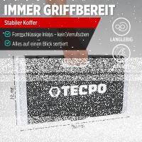 TECPO Zoll Steckschlüssel Satz 92-tlg. Werkzeugkoffer britisch