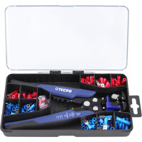 TECPO Automatische Abisolierzange mit Kabelschuh Sortiment, 199-teilig