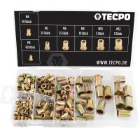 TECPO Nietmuttern Sortiment M3-M12, 190-teilig