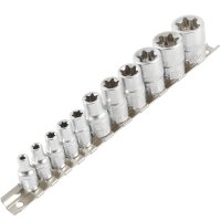 TECPO Außen Torx Steckschlüssel Satz 1/4 und 3/8 Zoll Nüsse E4-E20