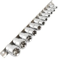 TECPO Außen Torx Steckschlüssel Satz 1/4 und 3/8 Zoll Nüsse E4-E20