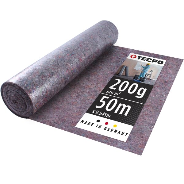 TECPO Malervlies Abdeckvlies 50m x 0,645m 200g/m²