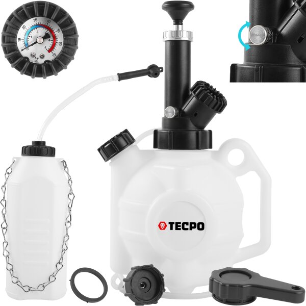 TECPO Bremsenentlüftungsgerät Bremsflüssigkeit 4L+ 1L