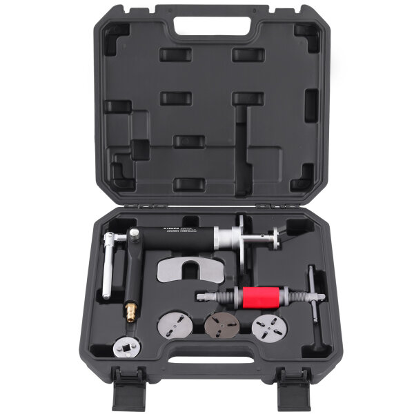 TECPO Druckluft Bremskolbenrücksteller 8-tlg. | rechts/links drehend | Universal Adapter 2-Pin 3-Pin 4-Pin | 3/8" Antrieb