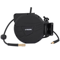 TECPO Automatik-Druckluftschlauch-Aufroller 10 m Hybrid-Schlauch mit Stoppfunktion und 1/4" BSPT Anschluss