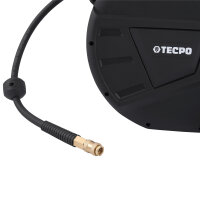 TECPO Automatik-Druckluftschlauch-Aufroller 20+2 m Hybrid-Schlauch mit Stoppfunktion und 1/4" BSPT Anschluss
