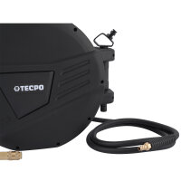 TECPO Automatik-Druckluftschlauch-Aufroller 20+2 m Hybrid-Schlauch mit Stoppfunktion und 1/4" BSPT Anschluss