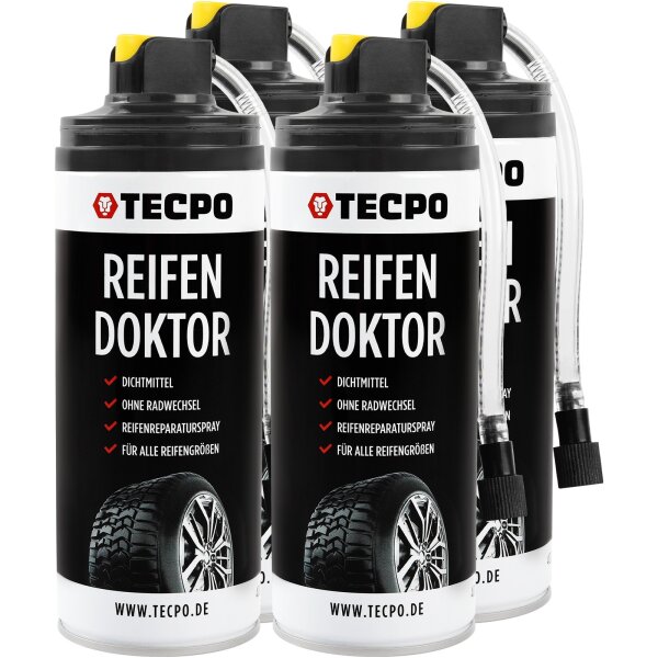 4x TECPO Reifen Doktor Dichtmittel, 400 ml