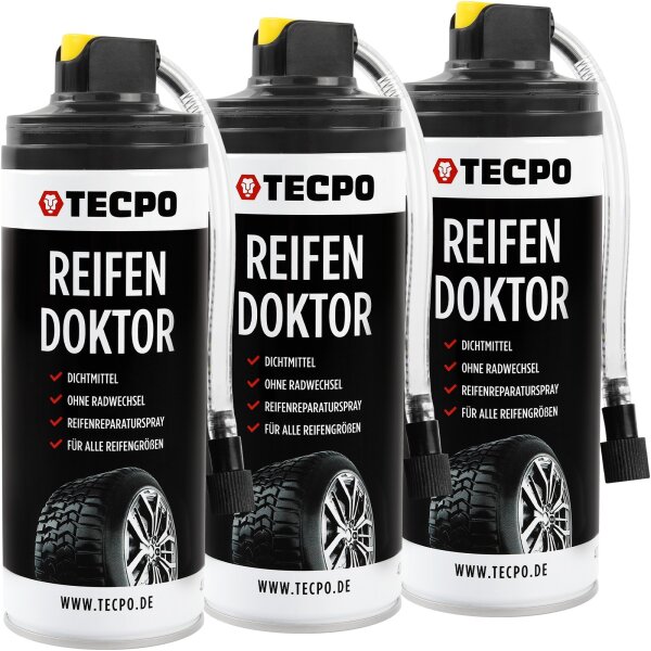 3x TECPO Reifen Doktor Dichtmittel, 400 ml