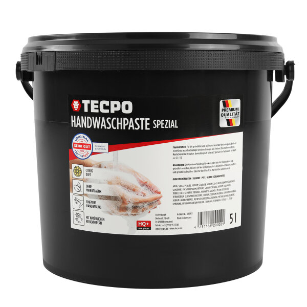 TECPO Handwaschpaste HQ+ Spezial 5L - starke Reinigung, hautschonend